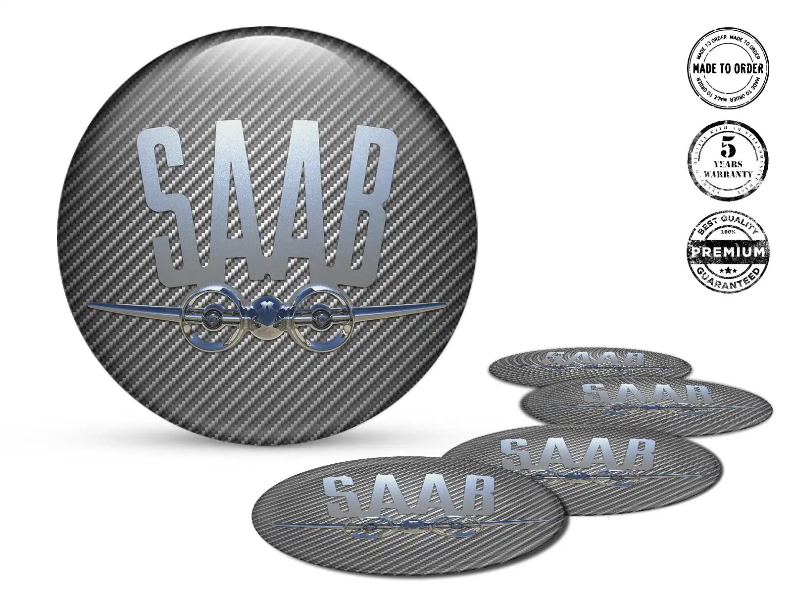 Saab Felgenaufkleber Marke Silikon-Dome-Sticker